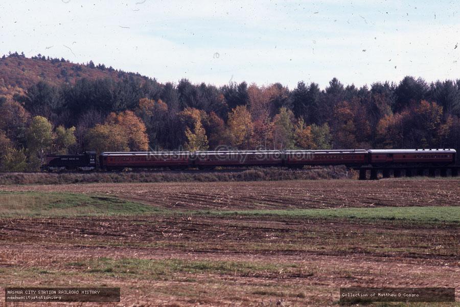 Slide: Conway Scenic Railroad #1055 northbound at Moat Brook
